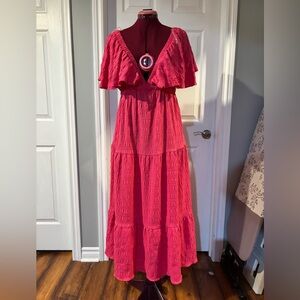 Hunter and Brown Elegant Pink Maxi Dress